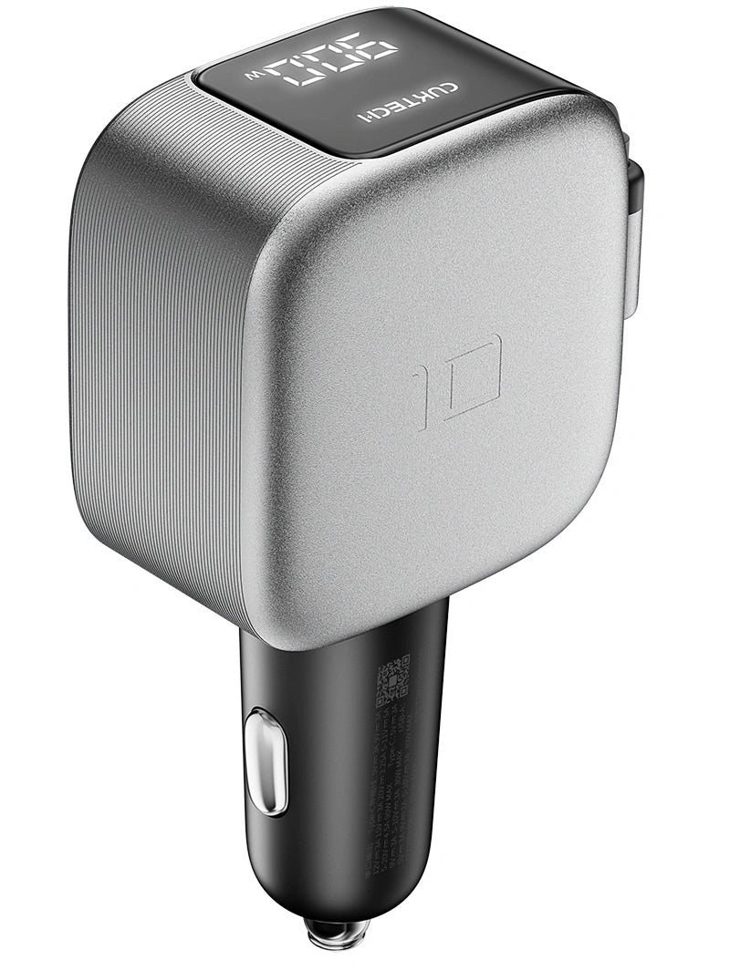 Autolaturi USB-C-kaapelilla Cuktech CC903P Näyttö, 100W, 5A, 1 x USB-A - 1 x USB-C, Harmaa