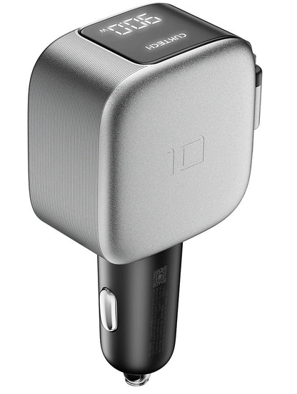 Autolaturi USB-C-kaapelilla Cuktech CC903P Näyttö, 100W, 5A, 1 x USB-A - 1 x USB-C, Harmaa