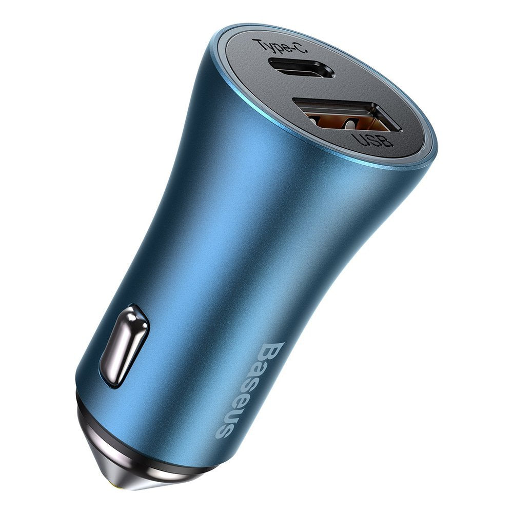 Autolaturi Lightning-kaapelilla Baseus Golden Contactor, 40W, 3A, 1 x USB-A - 1 x USB-C, sininen TZCCJD-03