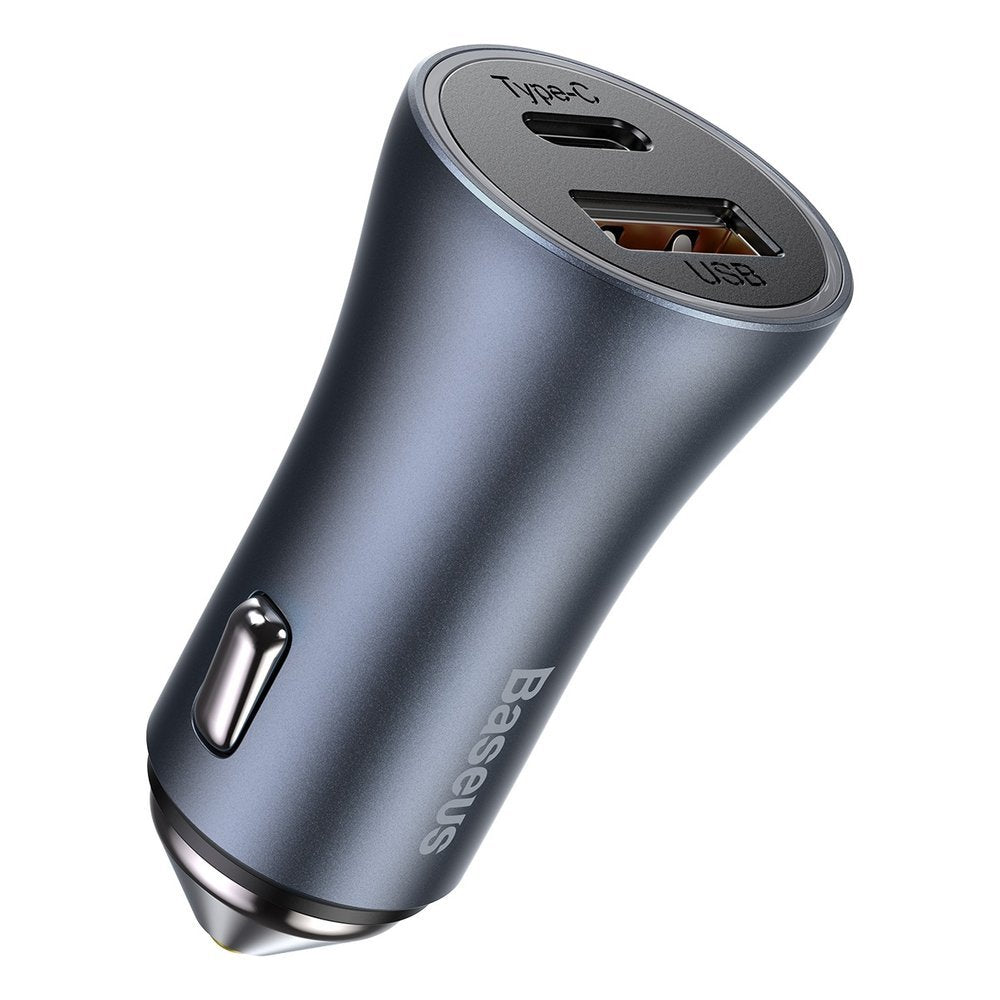 Autolaturi Lightning-kaapelilla Baseus Golden Contactor, 40W, 3A, 1 x USB-A - 1 x USB-C, harmaa TZCCJJD-B0G