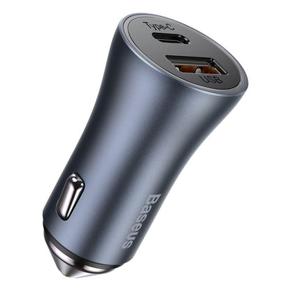 Autolaturi Lightning-kaapelilla Baseus Golden Contactor, 40W, 3A, 1 x USB-A - 1 x USB-C, harmaa TZCCJJD-B0G
