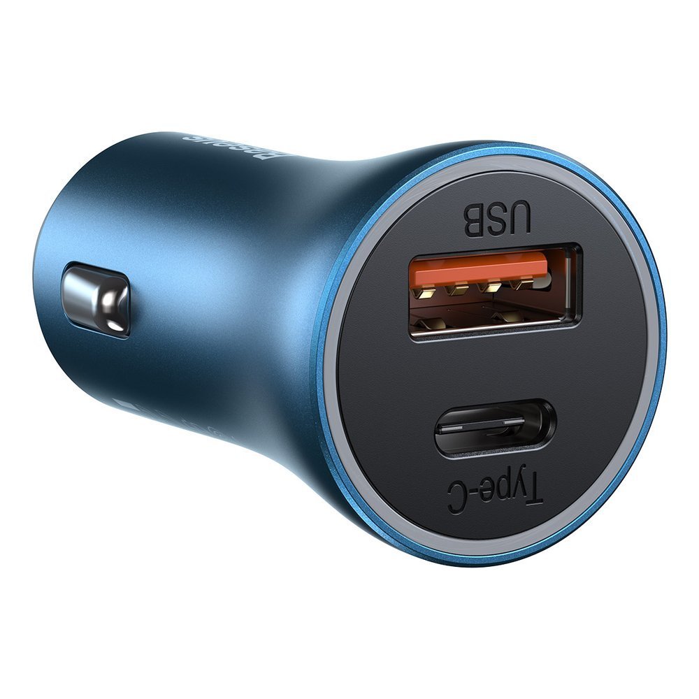 Autolaturi Lightning-kaapelilla Baseus Golden Contactor, 40W, 3A, 1 x USB-A - 1 x USB-C, sininen TZCCJD-03