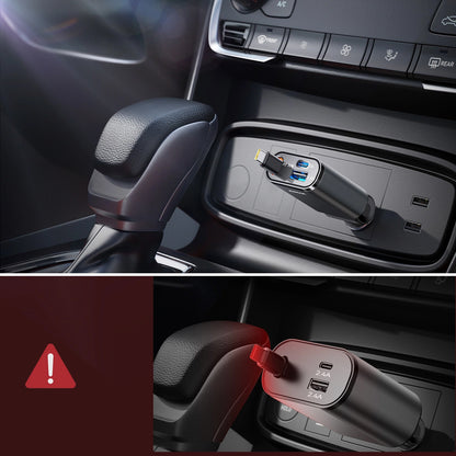 Autolaturi USB-C-kaapelilla Joyroom JR-CCL07, 30W, 3A, 1 x USB-A - 1 x USB-C, Harmaa
