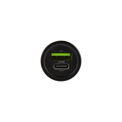 Autolaturi Lightning-kaapelilla MaXlife MXCC-04, 20W, 3A, 1 x USB-A - 1 x USB-C, Musta