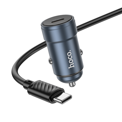 Autolaturi USB-C-kaapelilla HOCO Z57, 30W, 3A, 1 x USB-C, Harmaa