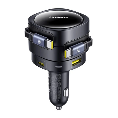 Baseus Enjoyment Max -autolaturi USB-C-kaapelilla, 90 W, 1 x USB-A – 1 x USB-C, musta C00035507121-03
