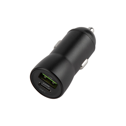 Autolaturi Lightning-kaapelilla MaXlife MXCC-04, 20W, 3A, 1 x USB-A - 1 x USB-C, Musta