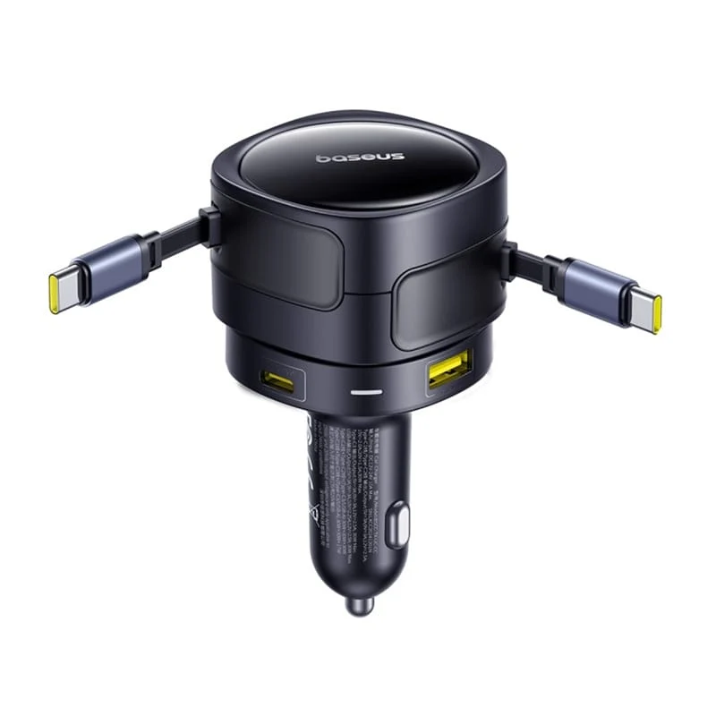 Baseus Enjoyment Max -autolaturi USB-C-kaapelilla, 90 W, 1 x USB-A – 1 x USB-C, musta C00035507121-03