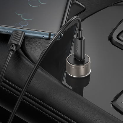 Autolaturi USB-C-kaapelilla HOCO Z57, 30W, 3A, 1 x USB-C, Harmaa
