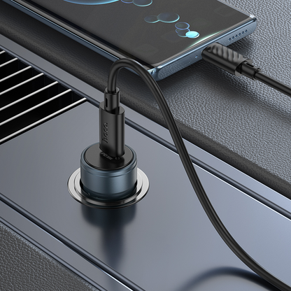 Autolaturi USB-C-kaapelilla HOCO Z57, 30W, 3A, 1 x USB-C, Harmaa