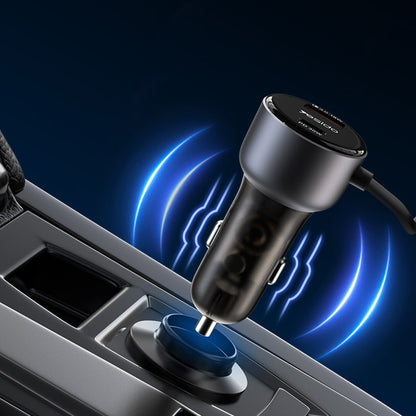 Autolaturi Yesido Y57 Lightning-kaapelilla, 50W, 3A, 1 x USB-A - 1 x USB-C, Musta