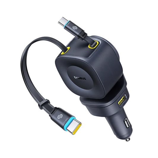 Auto USB-C -laturi Baseus PrimeTrip VR2 Max, 163W, 3A, 1 x USB-A - 1 x USB-C, Musta P10162701313-00