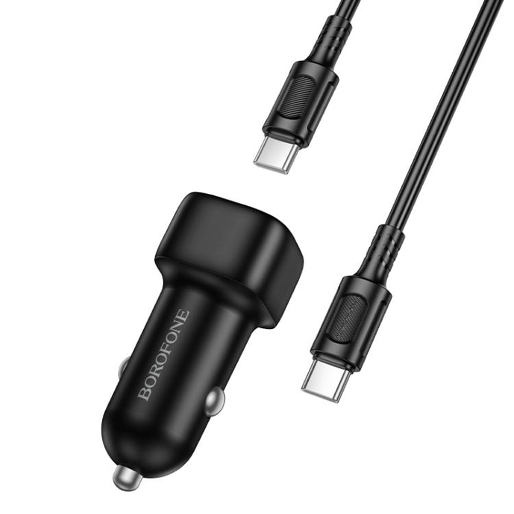Autoilmaisin USB-C-kaapelilla Borofone BZ34B Cloud, 20W, 3A, 1 x USB-A - 1 x USB-C, Musta