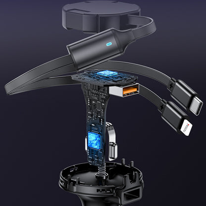 Autolaturi USB-C / Lightning Yesido Y61, 53W, 3A, 1 x USB-A, Musta