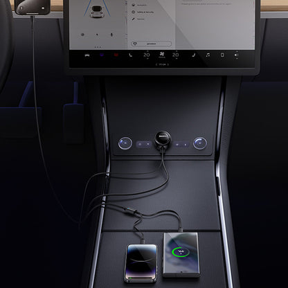 Autolaturi USB-C / Lightning Yesido Y61, 53W, 3A, 1 x USB-A, Musta