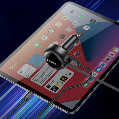 Autolaturi USB-C / Lightning Yesido Y61, 53W, 3A, 1 x USB-A, Musta