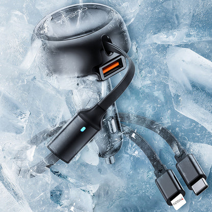 Autolaturi USB-C / Lightning Yesido Y61, 53W, 3A, 1 x USB-A, Musta