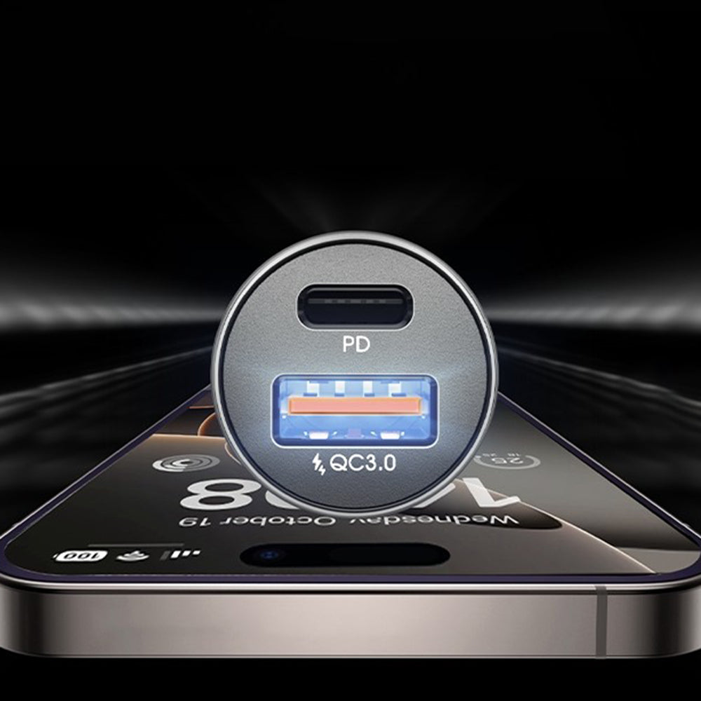 Autolaturi USB-C-kaapelilla Lisen, 51W, 3A, 1 x USB-A - 1 x USB-C, Tummansininen YL0223080047