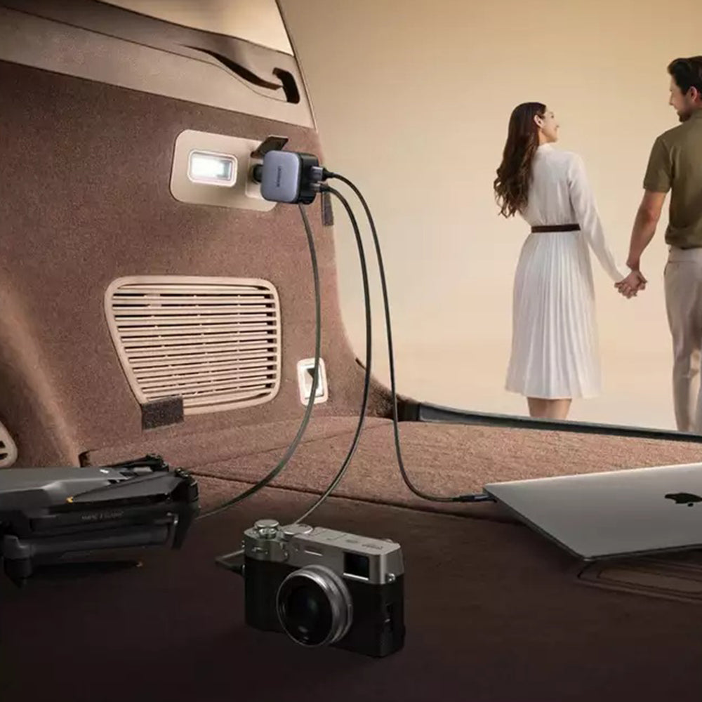 Autolaturi USB-C-kaapelilla UGREEN EC603, 90W, 3A, 1 x USB-A - 1 x USB-C, Harmaa