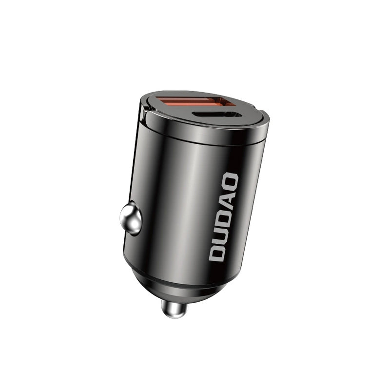 Dudao R3MAX Autolaturi, 48W, 3A, 1 x USB-A - 1 x USB-C, Musta