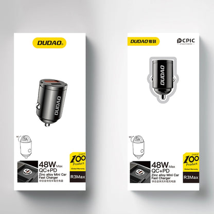 Dudao R3MAX Autolaturi, 48W, 3A, 1 x USB-A - 1 x USB-C, Musta