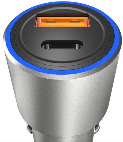 Dudao R4PQ NM autolaturi, 22,5W, 3A, 1 x USB-A - 1 x USB-C, harmaa