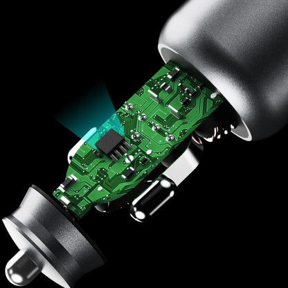 Autolaturi Dudao R4T, 30W, 3A, 1 x USB-A - 1 x USB-C, harmaa 