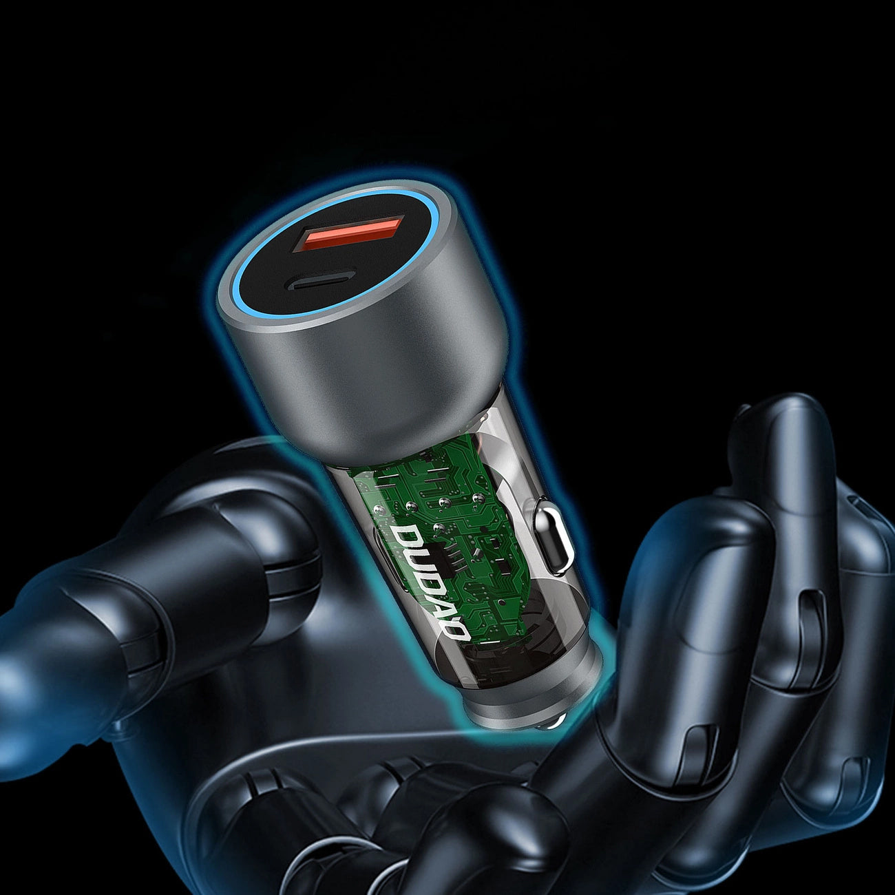 Autolaturi Dudao R4T, 30W, 3A, 1 x USB-A - 1 x USB-C, harmaa 