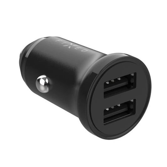 Auto Fixed -laturi, 15.5W, 3A, 2 x USB-A, Musta