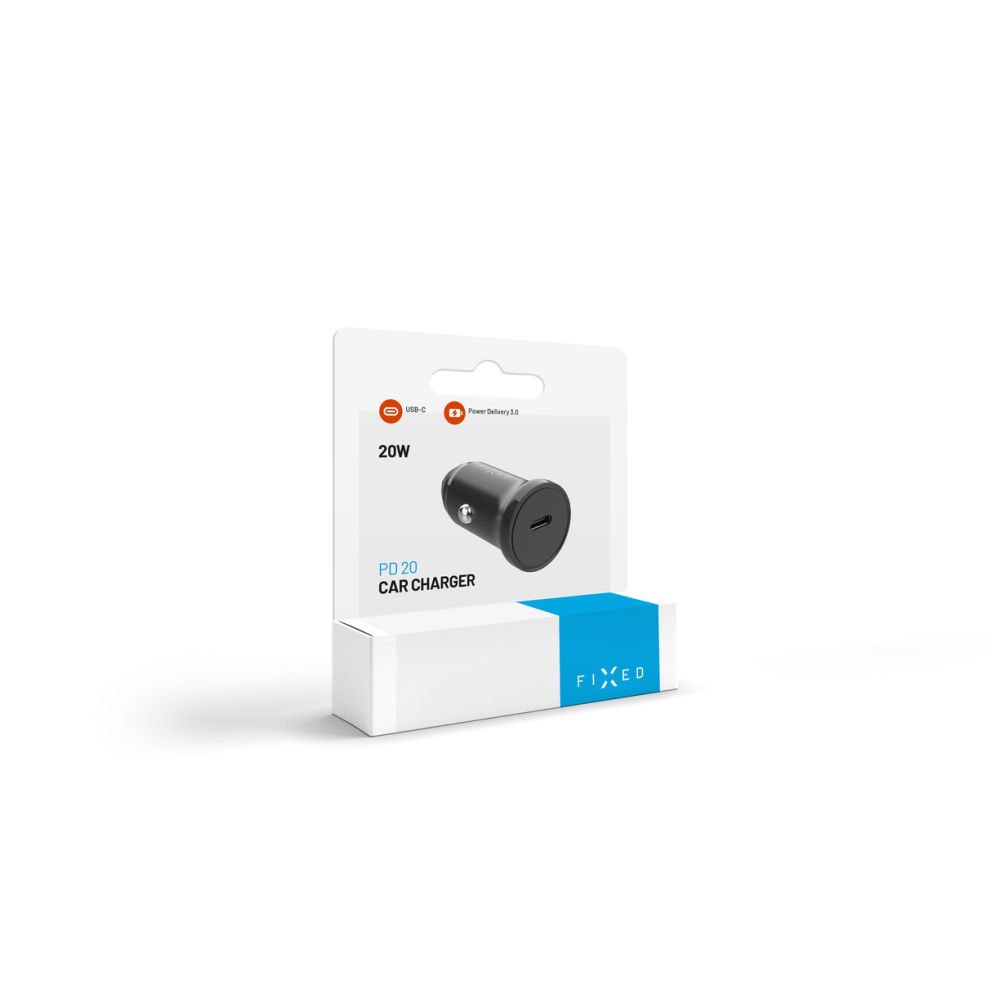 Auto Fixed -laturi, 20W, 3A, 1 x USB-C, Musta