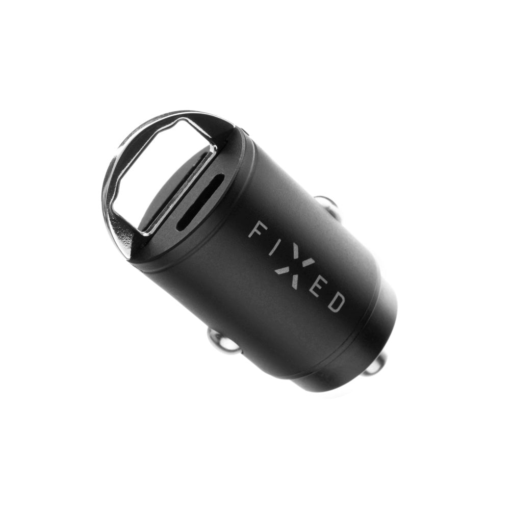 Auto Fixed -laturi, 30W, 3A, 1 x USB-A - 1 x USB-C, Musta