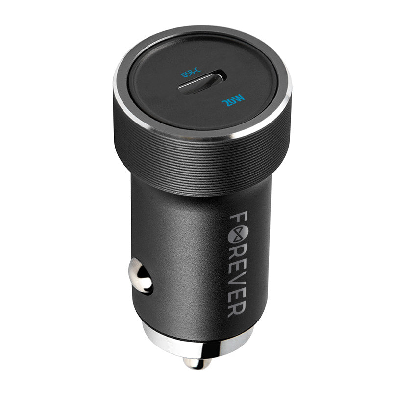 Autojen laturi Forever CC-06, 20W, 3A, 1 x USB-C, Musta