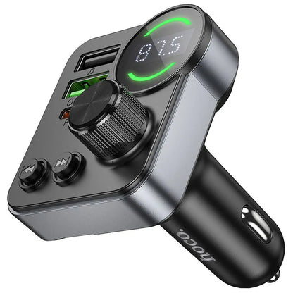 FM Bluetooth -modulaattori HOCO E86, 2 x USB-A - 1 x USB-C - 1 x microSD