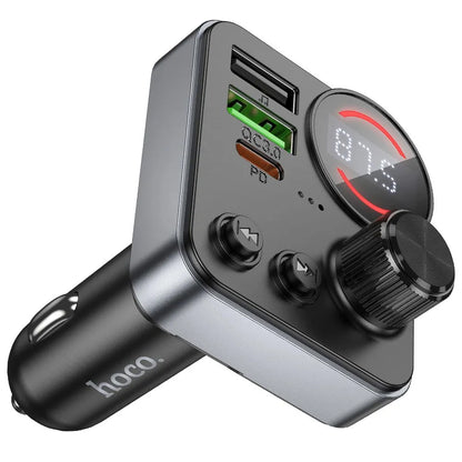 FM Bluetooth -modulaattori HOCO E86, 2 x USB-A - 1 x USB-C - 1 x microSD