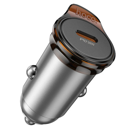 Autojen laturi HOCO NZ16, 30W, 3A, 1 x USB-C, Harmaa