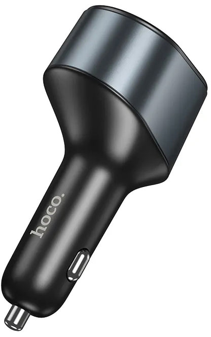 Autojen laturi HOCO Z56, 35W, 3A, 1 x USB-A - 1 x USB-C - 1 x Tupakansytyttimen jatke, Musta