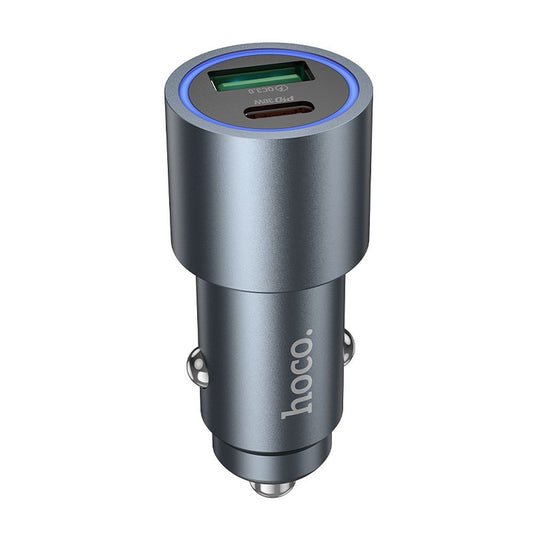 Autolaturi HOCO Z60, 48W, 3A, 1 x USB-A - 1 x USB-C, Musta