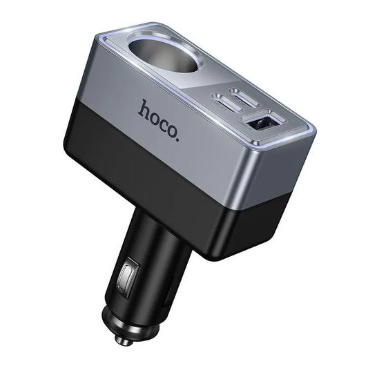 Autolaturi HOCO Z65A, 165W, 3A, 1 x Sytytinlaajennus - 1 x USB-A - 2 x USB-C, Musta