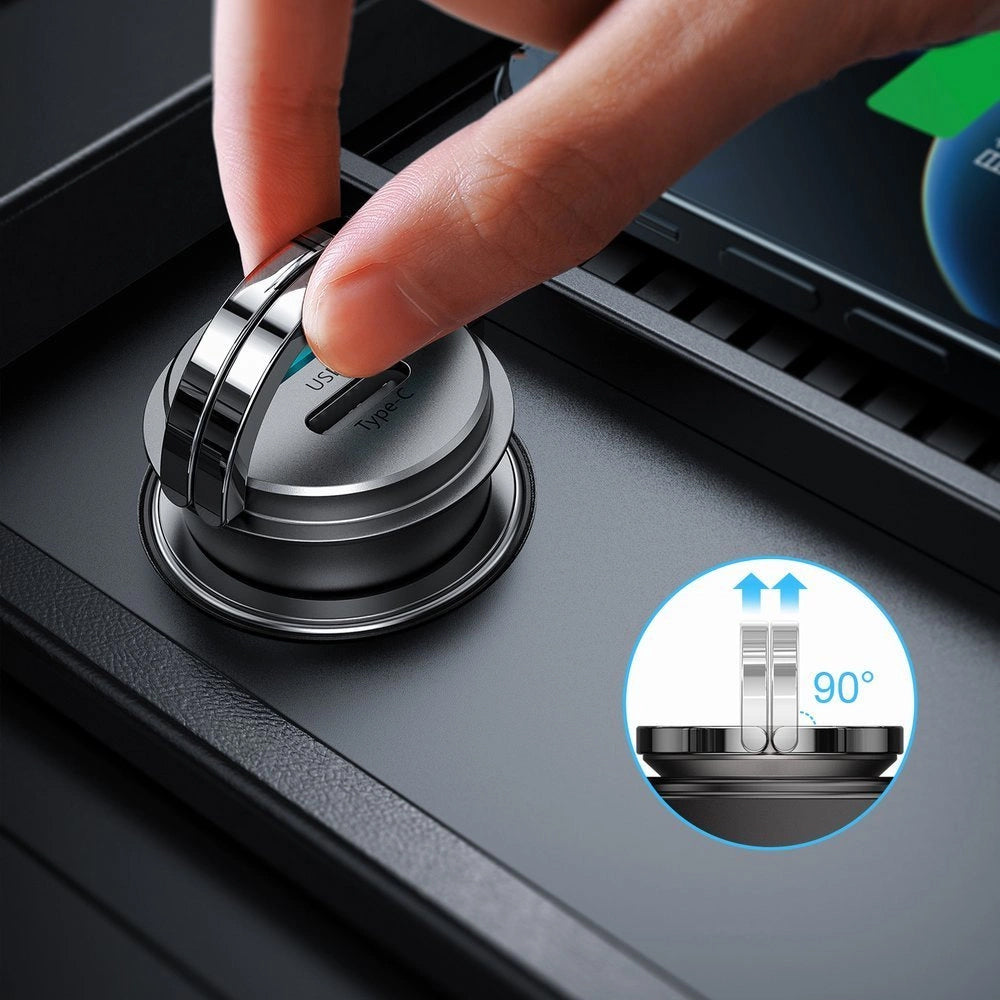 Autolaturi Joyroom C-A35, 45W, 5A, 1 x USB-A - 1 x USB-C, Harmaa
