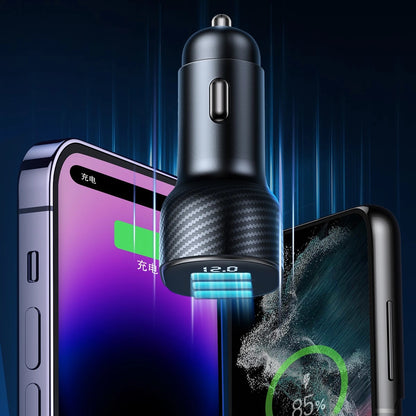 Autolaturi Joyroom JR-CCD04, 30W, 3A, 1 x USB-A - 2 x USB-C, Musta