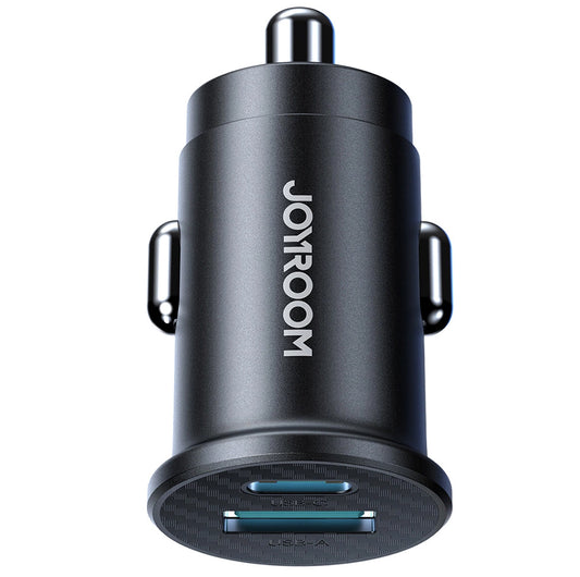 Autolaturi Joyroom JR-CCN16 Mini, 12W, 2.4A, 1 x USB-A - 1 x USB-C, Musta