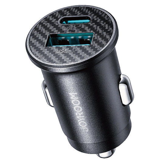 Autolaturi Joyroom JR-CCN16 Mini, 12W, 2.4A, 1 x USB-A - 1 x USB-C, Musta