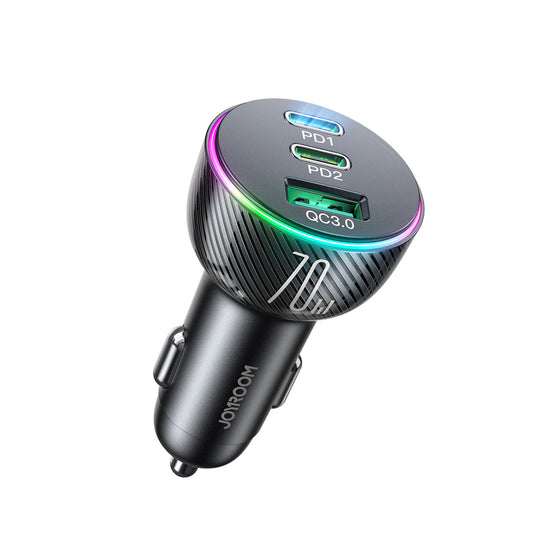 Autolaturi Joyroom JR-CL26, 70W, 4.8A, 1 x USB-A - 2 x USB-C, Musta