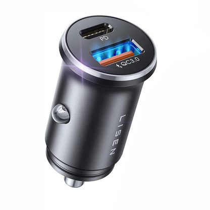 Lisen Auto Laturi, 36W, 3A, 1 x USB-A - 1 x USB-C, Musta YL0223090002