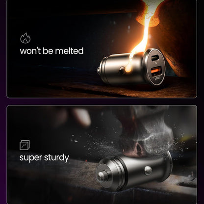 Lisen Auto Laturi, 36W, 3A, 1 x USB-A - 1 x USB-C, 2 kappaleen setti, Musta YL0223080038