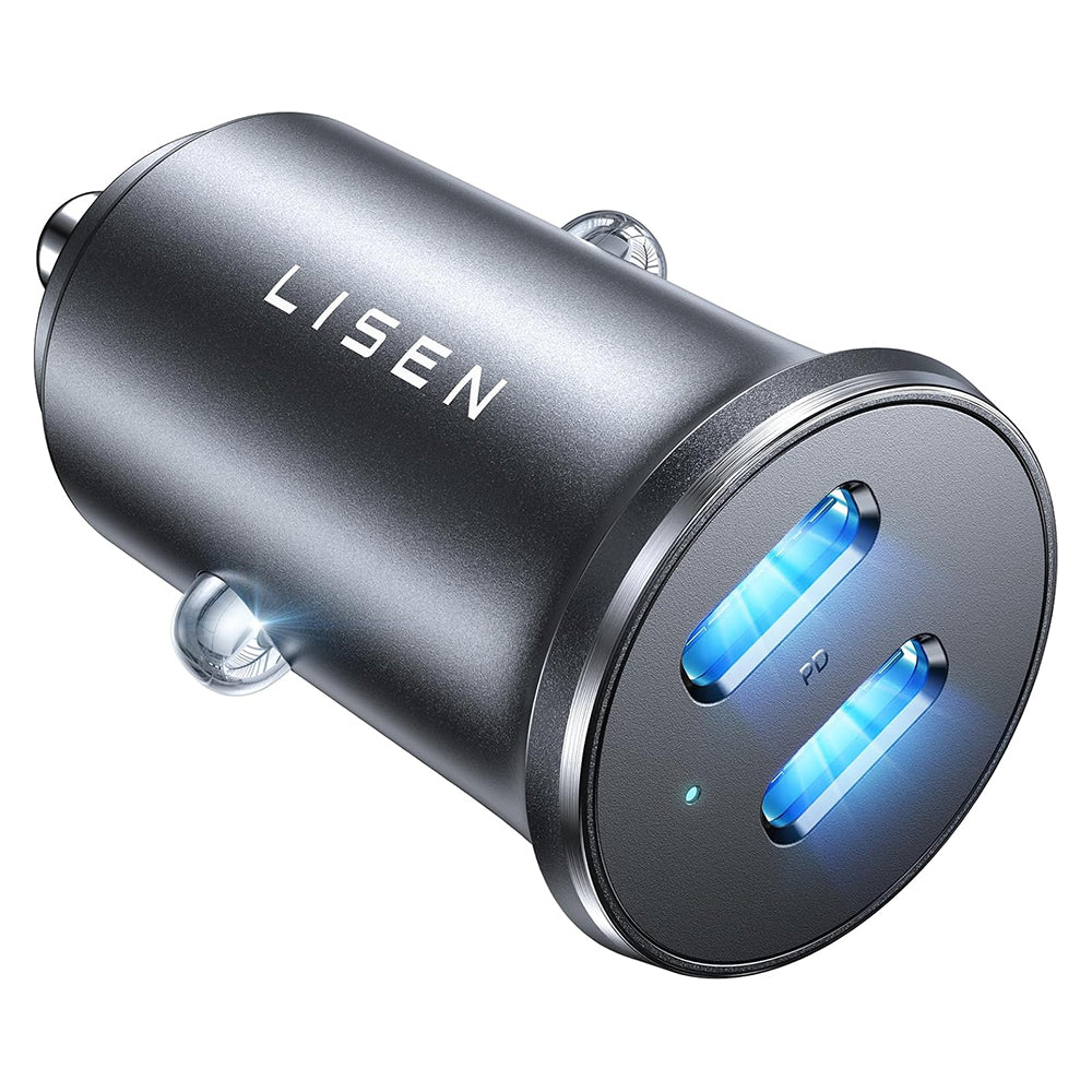 Lisen Autolaturi, 45W, 3A, 2 x USB-C, Musta YL0223080007