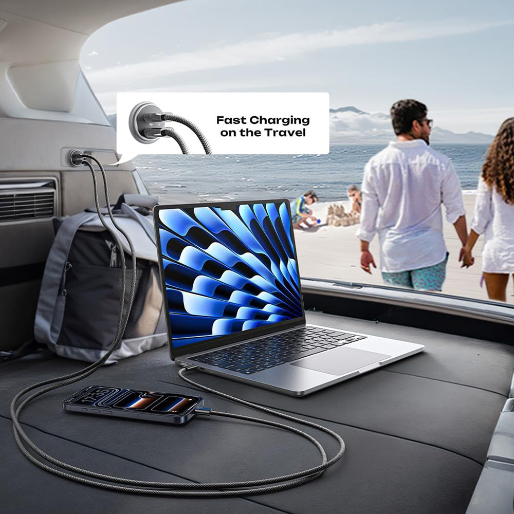 Lisen Autolaturi, 45W, 3A, 2 x USB-C, Musta YL0223080007