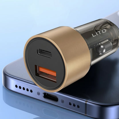 Lito IN-C04 Autolaturi, 52W, 3A, 1 x USB-A - 1 x USB-C, Musta