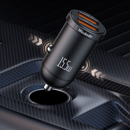 Autojen laturi McDodo CC-2950 Cool, 15.5W, 3.1A, 2 x USB-A, Musta