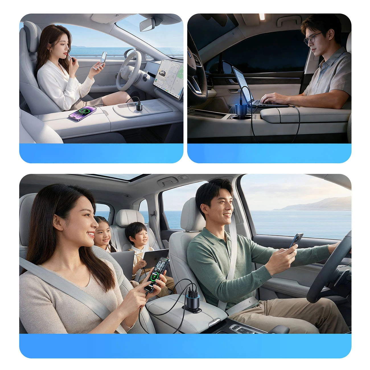 Orico HyperDrive autolaturi, 165W, 5A, 1 x USB-A - 2 x USB-C, Musta